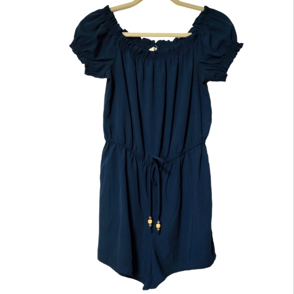 Navy Blue Short Sleeve Romper Size M